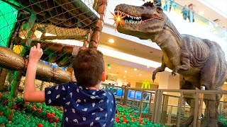 PAULINHO BRINCA no PARQUINHO do DINOSSAURO com PISCINA de BOLINHAS