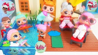 LOL Surprise Dolls + Lil Sisters at Playmobil Pool