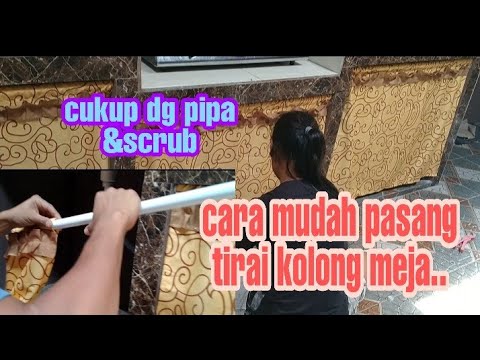 Cara pemasangan tirai kolong meja dapur❗hanya dg pipa pvc