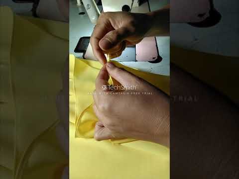 Hướng dẫn cách lượt và may trần mí tà áo dài không cần cữ viền (05) plays and sewed long sleeves
