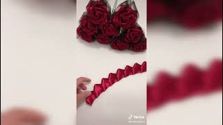 DIY  How to Make a Bouquet of Roses With Satin Ribbons Easy