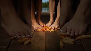 Comfort Food Asmr Chili Cheese Fries Feet Crush 4K Slow Motion