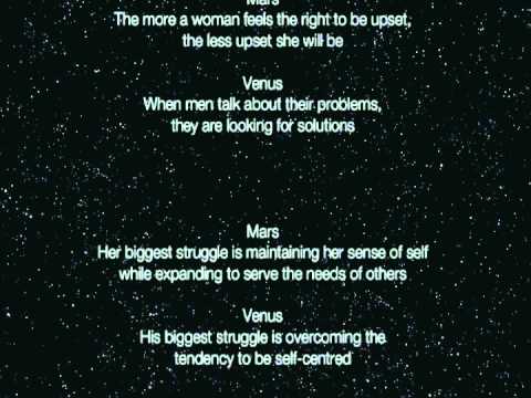 Men are from mars, women are from venus