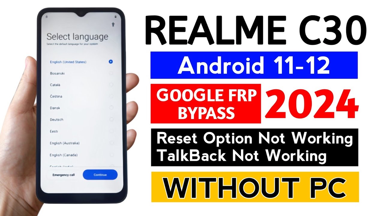 Realme C30 (RMX3581) Frp Bypass/Unlock Android 11-12 Realme C30 (RMX3581) Frp Bypass/Unlock Android 11-12