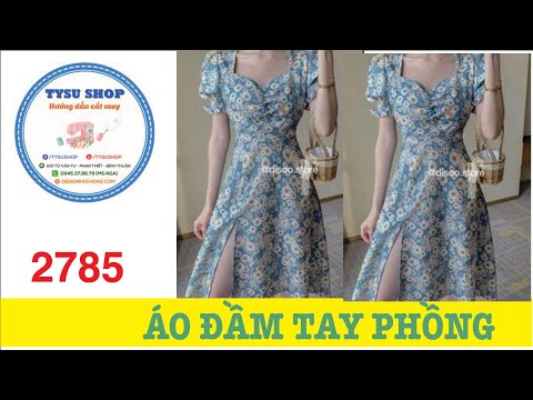Hướng Dẫn Cắt May Áo Đầm Tay Phồng|Ở Nhà Với Tysushop 2785