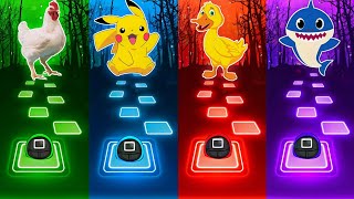 Chicken - Pikachu - The Duck 🦆- Baby Shark 🦈 | Tiles Hop EDM Rush