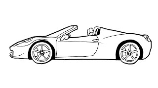 How To Draw a Ferrari Car Drawing - Ferrari Araba Çizimi Çok Kolay - Çizim Mekte