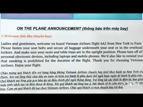 Cabin Crew Voice Check Tiếng Anh Tiếp Viên Hàng Không