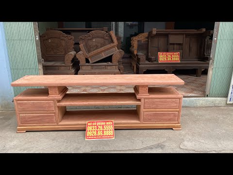 Kệ tivi gỗ hương đá siêu dầy