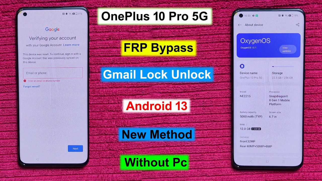 OnePlus 10 Pro 5G FRP Bypass Android 13 | Gmail/Google OnePlus 10 Pro 5G FRP Bypass Android 13 | Gmail/Google