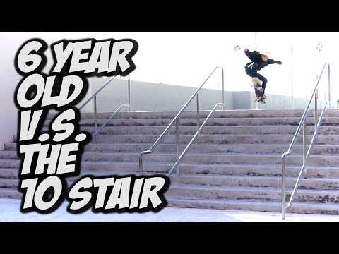 6 YEAR OLD SKATES A 10 STAIR !!! - A DAY WITH NKA -