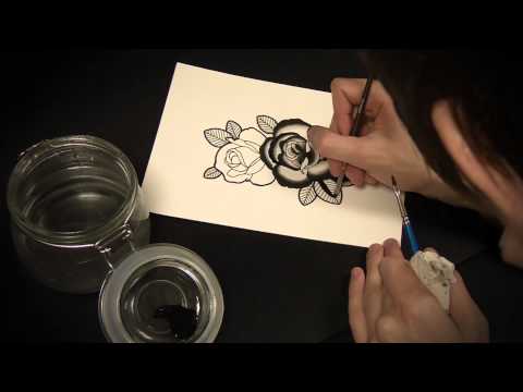 Traditional Rose Tattoo Flash Speed Painting