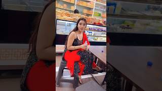Very Beautiful Desi Hot Girl Sitting On The Chair In Red Tights Leggings