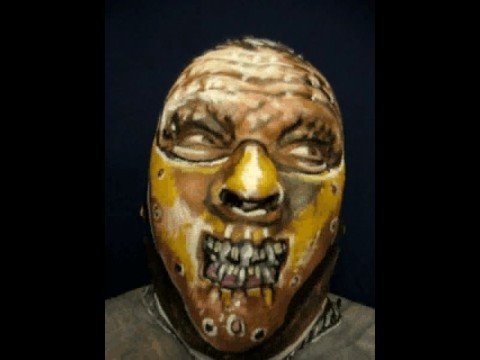 Hannibal Lecter faux restraint facepainting art Artist James Kuhn