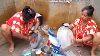 Vlog Dishes Cleaning In Nighty Bengali Boudi