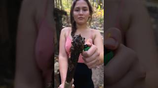 Beautiful Woman Knows How To Create Torches In The Forest? #Outside #Camping #Survival #Bushcraft