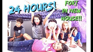 24 HOURS in MATTRESS FORT! in our NEW HOUSE! who snuck out?!! 24 HOURS in MATTRESS FORT! in our NEW HOUSE! who snuck out?!!