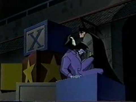 Batman watches Robin (Tim Drake) kill The Joker
