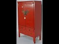 Antique Chinese Red Lacquered Wedding Cabinet Armoire _bk0009y.wmv