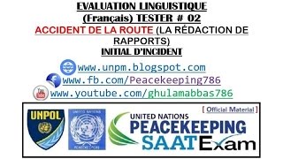 Français Evaluation Linguistique Tester Accident De La Route La Rédaction De Rapports