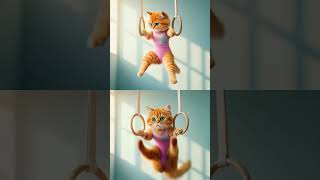 Cat Gymnastic Rings Training