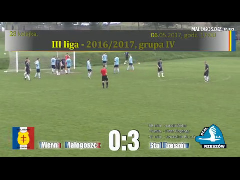 Wierna Małogoszcz - Stal Rzeszów 0:3. Skrót meczu (2017.05.06)