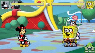 M.u.g.e.n. Battles Mickey Mouseminnie Mouse Vs Spongebobsandy Cheeks Disney Vs Nickelodeon