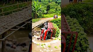 Banana Truck Disaster Overloaded Vehicle Crashes Into River.