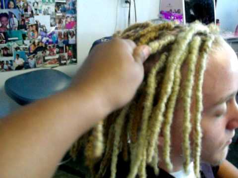 White Boy with blonde Dreadlock Extensions done by SaBrina To see BEFORE and
