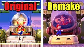 Mario Vs. Donkey Kong - All Bosses Comparison (Remake Vs. Original)