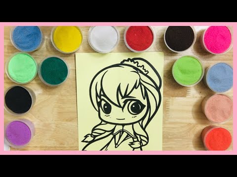 💖 Tô Màu Tranh Cát Công Chúa ANNA phiên bản Chibi siêu Dễ Thương| Disney Princess #Codenchannel