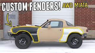 PHASE TWO of the AWD MIATA Build Begins! - Fabricating Custom Fenders & Hood Scoop