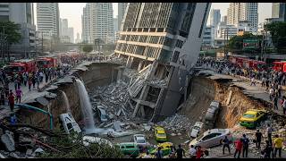 Mive 50M Sinkhole In Bangkok Road Collapse Outside Vajira Hospital