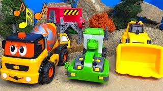 Construction Toys Song Mighty Machines Song Bulldozer Excavator Dump Truck Roller Concrete Mixer