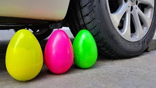 Araba ile gevrek ve yumuşak şeyler Kırma!! DENEY - Araba VS Paskalya Yumurtası