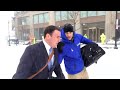 Man Braves Boston Blizzard in a Business Suit