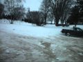 snowmobiling chevy corsica truck style plowing snow & jump drifts