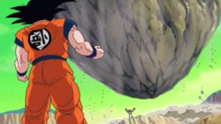 Dragon Ball Z Kai: Freeza throws "island"-size rock at Goku