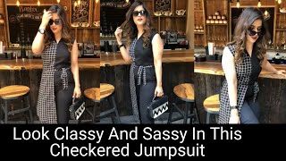 Look Classy And Sassy In This Checkered Jumpsuit