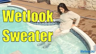 Wetlook Girl Sweater | Wetlook Jeans | Wetlook Girl Jumps From The Board Into The Pool