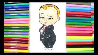 Colouring Page The Boss Baby Colouring Markers Videos For Children Learn Colors