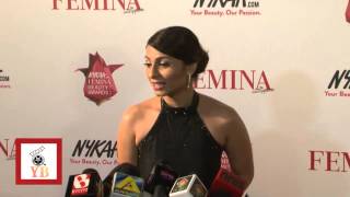 Very Tanisha Mukherjee In Black Dress Femina Beauty Awards