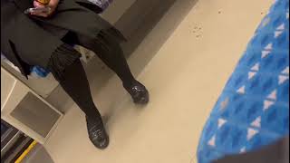 Shiny Flats On The Train. Not Much Shoeplay