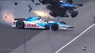 Авария Скотта Диксона. Indycar 500. 2017.