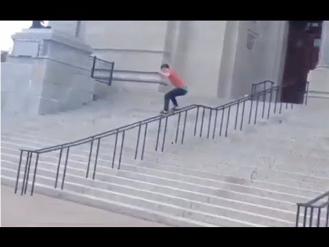 INSTABLAST! -CRAZY Double Rail 5050!! FS Shuv To 5050 Off ROOF!?!! Slams And More Slams!!