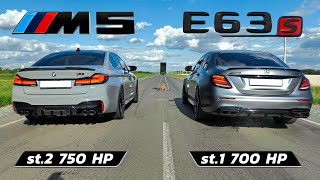 AMG E63s vs BMW M5 750 hp vs BMW M4 Comp vs BMW RR S1000 vs Mercedes CLS 63 + BMW M3 Competition