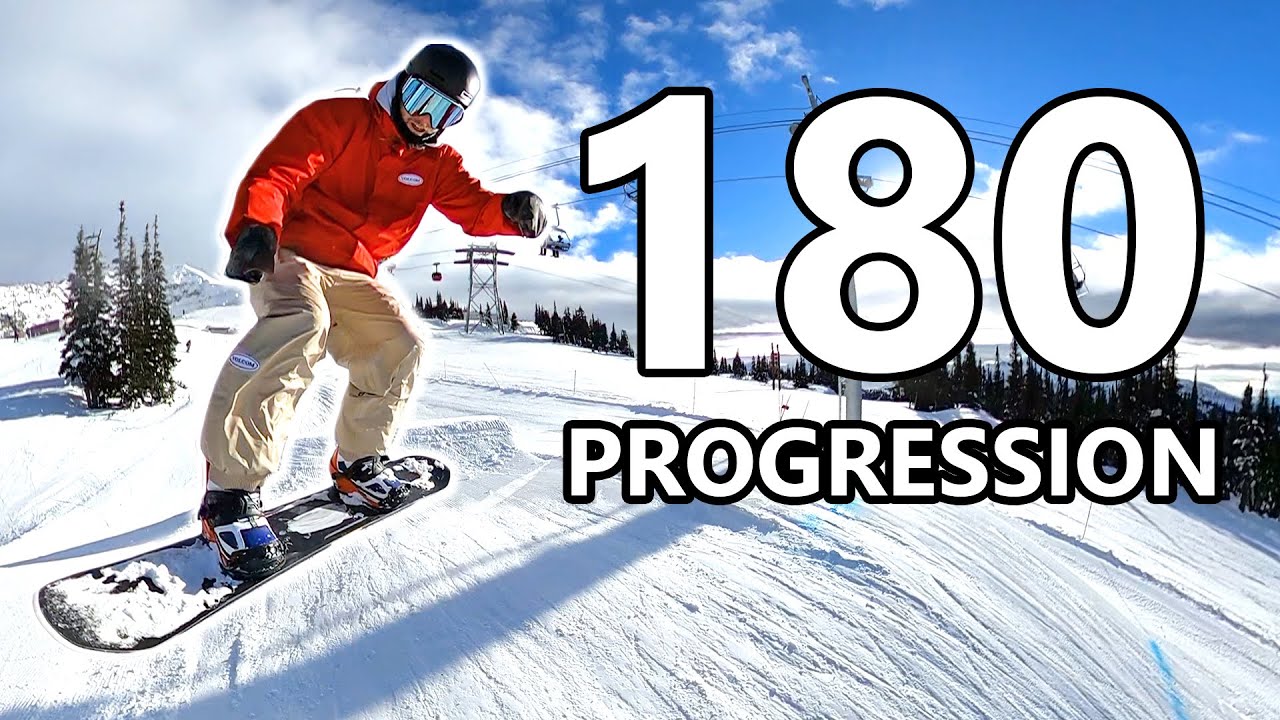 Snowboard 180 Spin Progression on Small Jumps
