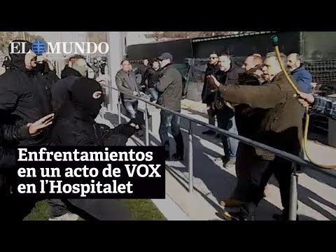 Enfrentamientos en un acto convocado por Vox en L'Hospitalet