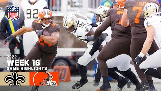 Play this video New Orleans Saints vs. Cleveland Browns  2022 Week 16 Game Highlights