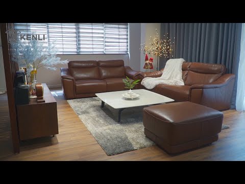TRẢI NGHIỆM BỘ SOFA DA NHẬP KHẨU VÀ BÀN GHẾ ĂN CAO CẤP Tại Nhà Chị Hà l Nhà Khách KENLI